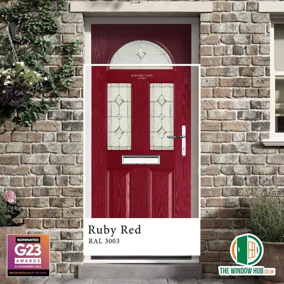 Ruby Red Composite Door, installed by The Window Hub